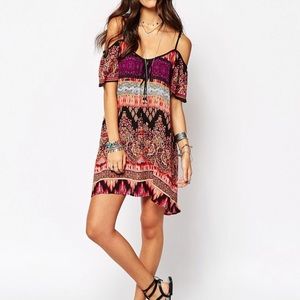 Band of Gypsies Cold Shoulder Tassel Dress